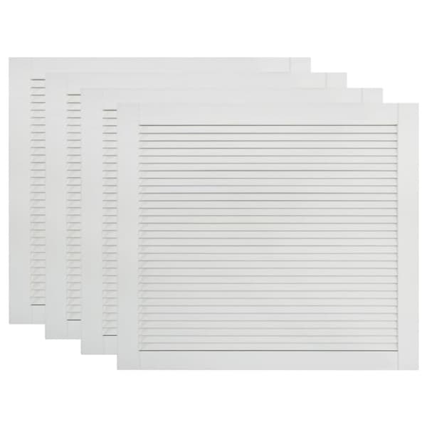 vidaXL Skåpluckor lamelldesign 4 st vit 39,5x49,4 cm massiv furu