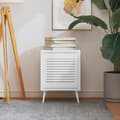 Miniatyrbilde 3 av 7: vidaXL Skapdør lamelldesign hvit 39,5x39,4 cm heltre furu