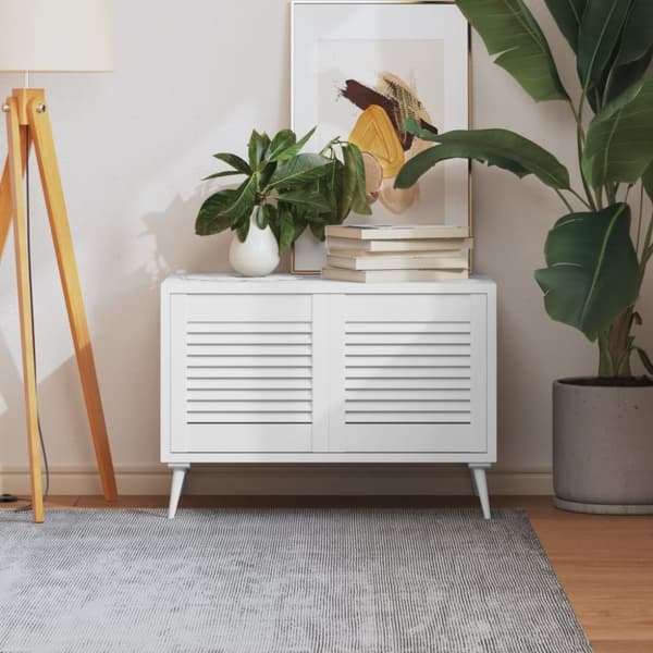 vidaXL Skåpluckor lamelldesign 2 st vit 39,5x39,4 cm massiv furu