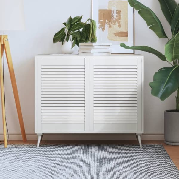 vidaXL skabslåger 2 stk. 69x49,4 cm lameldesign massivt fyr hvid