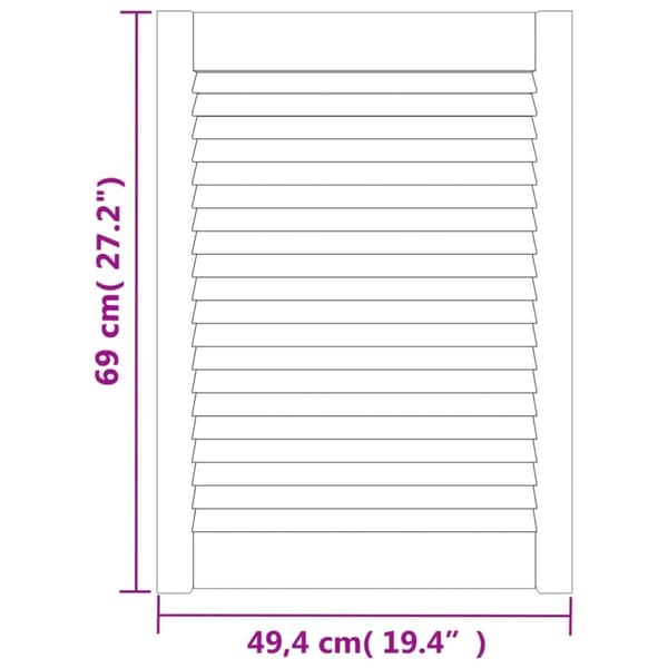 vidaXL skabslåger 2 stk. 69x49,4 cm lameldesign massivt fyr hvid