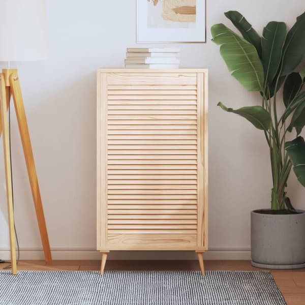 vidaXL skabslåge 99,3x59,4 cm lameldesign massivt fyrretræ