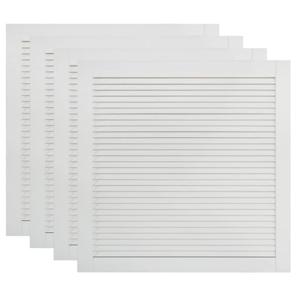 vidaXL Skåpluckor lamelldesign 4 st vit 39,5x39,4 cm massiv furu
