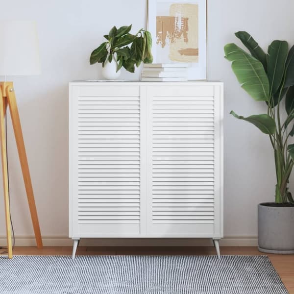 vidaXL Skåpluckor lamelldesign 2 st vit 99,3x49,4 cm massiv furu