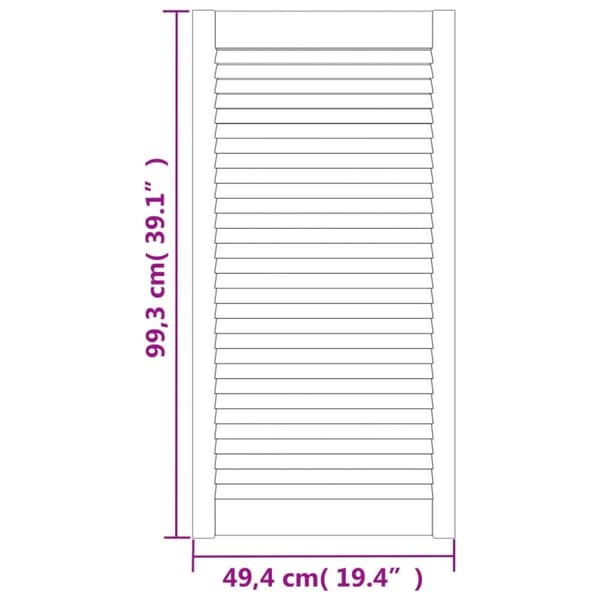 vidaXL Skåpluckor lamelldesign 2 st vit 99,3x49,4 cm massiv furu