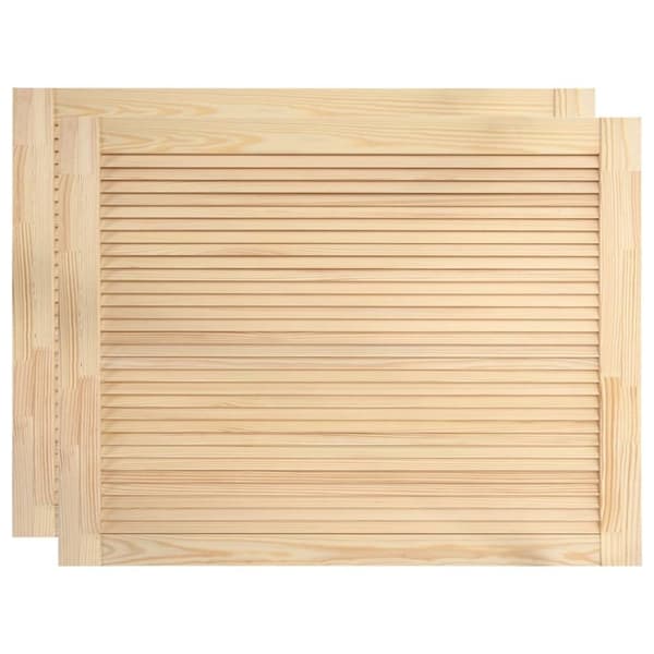 vidaXL Skåpluckor lamelldesign 2 st 39,5x59,4 cm massiv furu