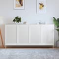 Miniatyrbild 3 av 7: vidaXL Skåpluckor lamelldesign 4 st vit 99,3x59,4 cm massiv furu