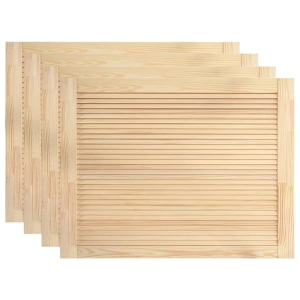 vidaXL Kaapin ovet säleikkömuotoilu 4 kpl 39,5x59,4 cm täysi mänty