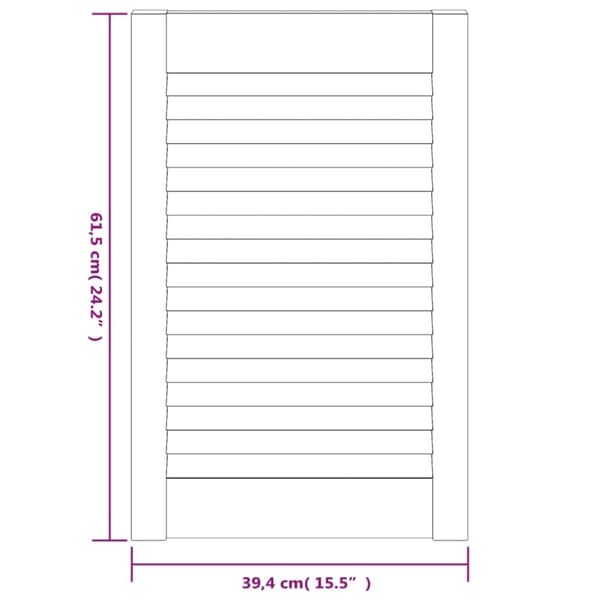 vidaXL Skåpluckor lamelldesign 4 st vit 61,5x39,4 cm massiv furu