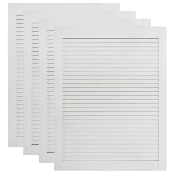 vidaXL Skåpluckor lamelldesign 4 st vit 61,5x39,4 cm massiv furu