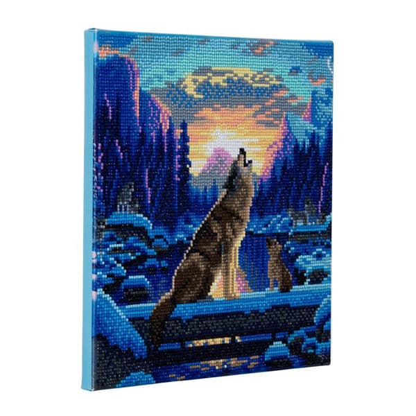 Crystal Art Wolf Rhinestone Diamantmålning 30cm - DIAMANTKIT - Fyrkantig - Samtida - Djur