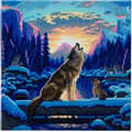 Miniatyrbild 1 av 2: Crystal Art Wolf Rhinestone Diamantmålning 30cm - DIAMANTKIT - Fyrkantig - Samtida - Djur