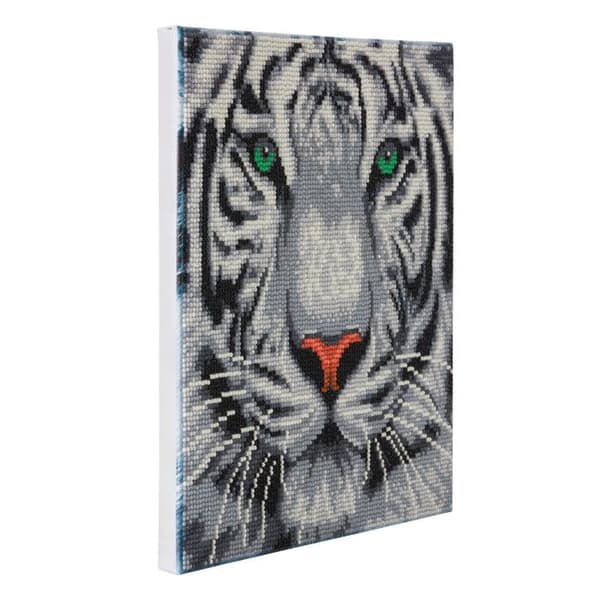 Tavla Broderi Diamant Kristalkonst 30x30cm Snöleopard