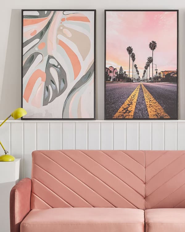 Veggbilde Flerfarget Polyester MDF 93 x 63 cm Monsterablad Dekorasjon Tilbehør Veggkunst Moderne Boho