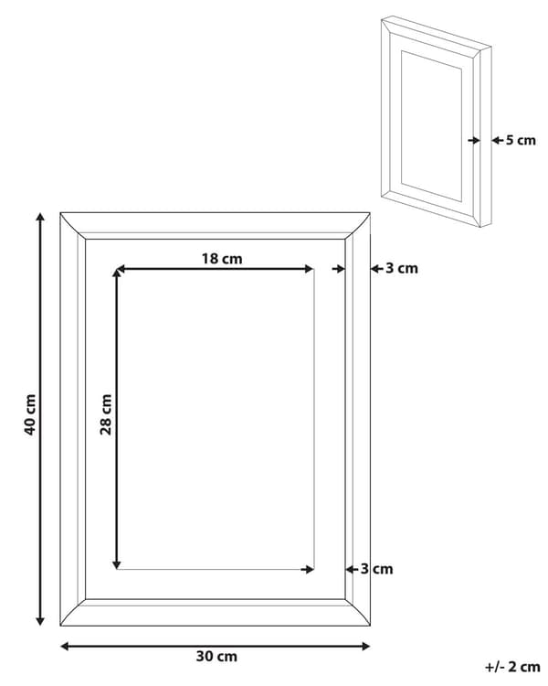 Innrammet Veggkunst Blåtrykk Messingramme 30 x 40 cm Passe-Partout Akvarelleffekt Glamour