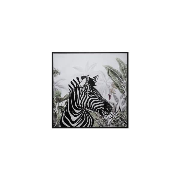 Inramad tryckt duk Zebra 68 x 68 cm Atmosphera