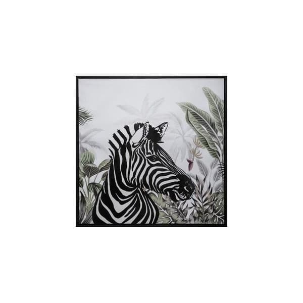 Inramad tryckt duk Zebra 68 x 68 cm Atmosphera