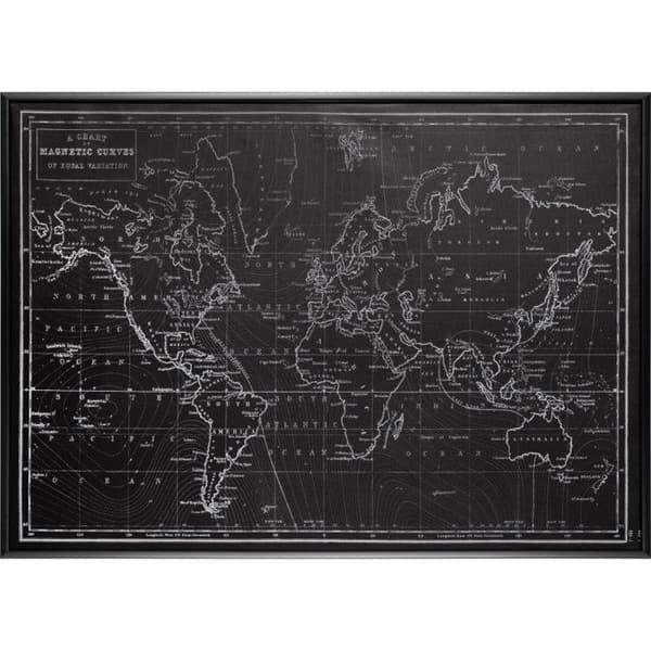 Inramad tryckt duk "resa och fly" 50 x 70 cm Atmosphera - Inramad tryckt duk Svart karta