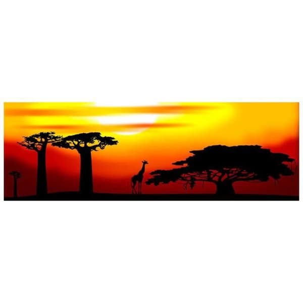 Panoramisk metallmålning Fascination Afrika 60 x 20 cm