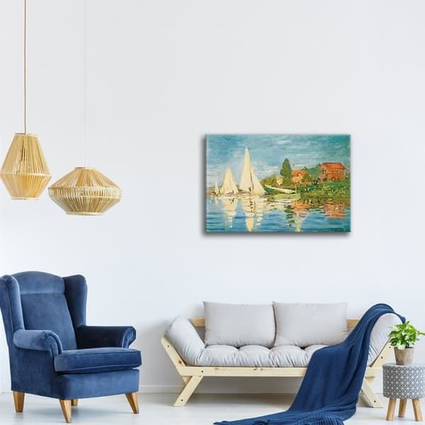 Legendarte - Målning, Canvastryck - RÃ © gates Ã € Argenteuil Claude Monet cm. 60x80