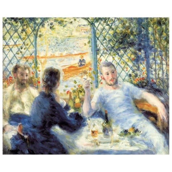Legendarte - Målning, tryck på duk - Lunch vid floden Pierre Auguste Renoir cm. 50x60