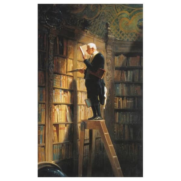 Legendarte - Målning, Canvastavla - Biblioteket Råtta Carl Spitzweg cm. 60x100
