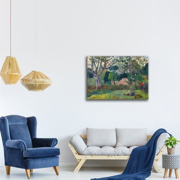 Legendarte - Målning, Canvastavla - Det stora trädet (Te Raau Rahi) Paul Gauguin cm. 60x80