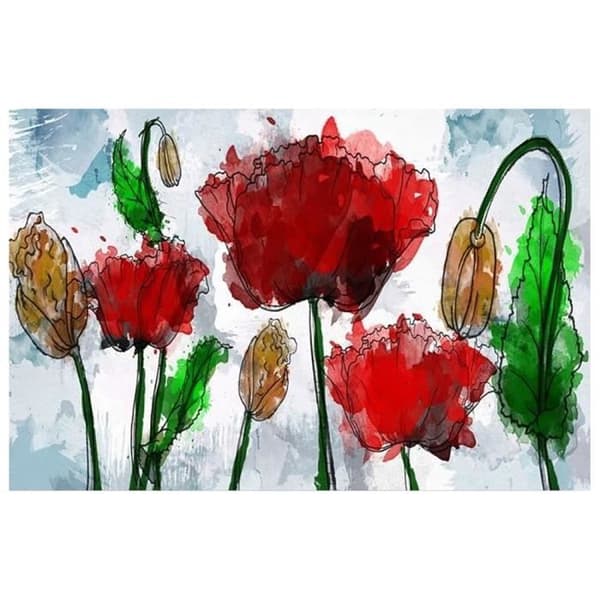 Legendarte - Målning, Tryck på duk - Poppy Drops cm. 50x70
