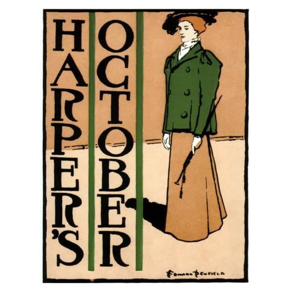 Legendarte - Tavla, Tryck På Lärf - Harper's Oktober 1897 - Edward Penfiel cm. 40x50