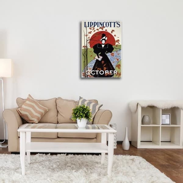 Legendarte - Målning, tryck på duk - Lippincotts oktober 1895 -Will Carqueville cm. 40x60