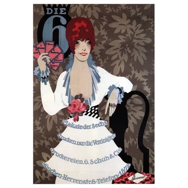 Legendarte - Målning, Print On Canvas - Die 6 Ad - Max Schwarzer cm. 40x60