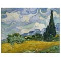 Miniatyrbild 1 av 4: Legendarte - Målning, tryck på duk - Vetefält med cypresser Vincent Van Gogh cm. 60x80