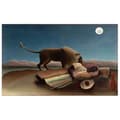Miniatyrbild 1 av 4: Legendarte - Målning, Tryck på duk - Den sovande bohemen Henri Rousseau cm. 50x80
