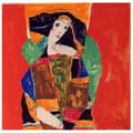 Miniatyrbild 1 av 4: Legendarte - Målning, tryck på duk - Porträtt av en kvinna Egon Schiele cm. 60x60