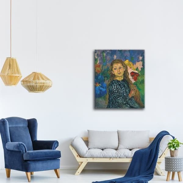 Legendarte - Målning, tryck på duk - Porträtt av Ottilia Giacometti Giovanni Giacometti cm. 40x50