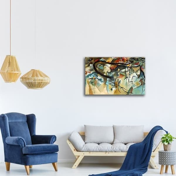 Legendarte - Målning, Tryck på duk - Komposition V Wassily Kandinsky cm. 60x90