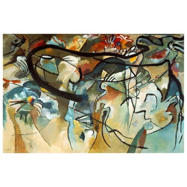 Legendarte - Målning, Tryck på duk - Komposition V Wassily Kandinsky cm. 60x90