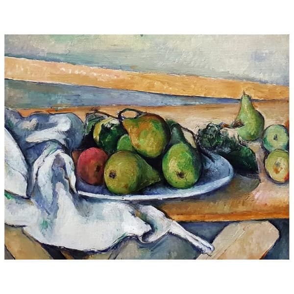 Legendarte - Målning, tryck på duk - Stilleben med päron Paul Cézanne cm. 80x100