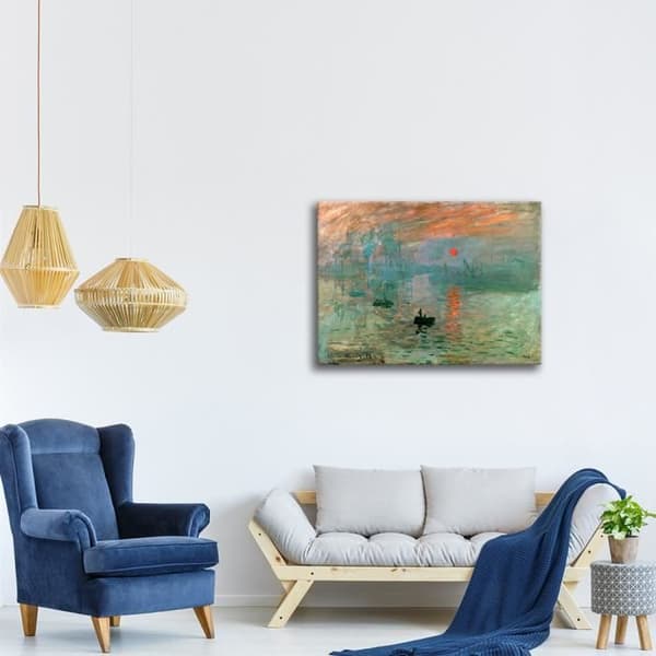 Legendarte - Målning, Tryck på duk - Tryck. Rising Sun Claude Monet cm. 40x50
