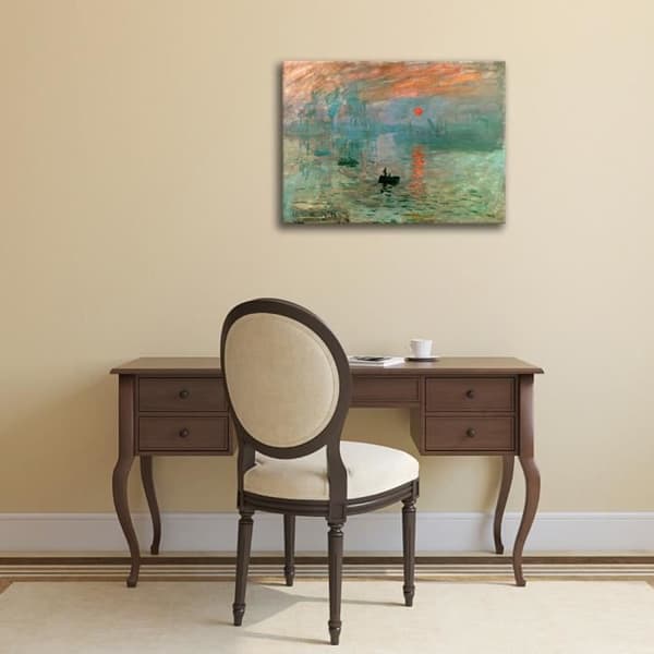 Legendarte - Målning, Tryck på duk - Tryck. Rising Sun Claude Monet cm. 40x50