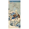 Miniatyrbild 1 av 4: Legendarte - Målning, tryck på duk - Poet reser i snön Katsushika Hokusai cm. 30x70