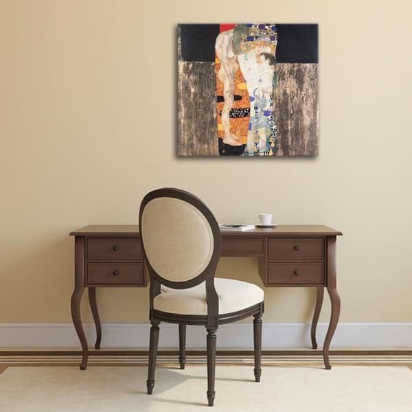 Legendarte - Målning, tryck på duk - Kvinnans tre åldrar Gustav Klimt cm. 60x60