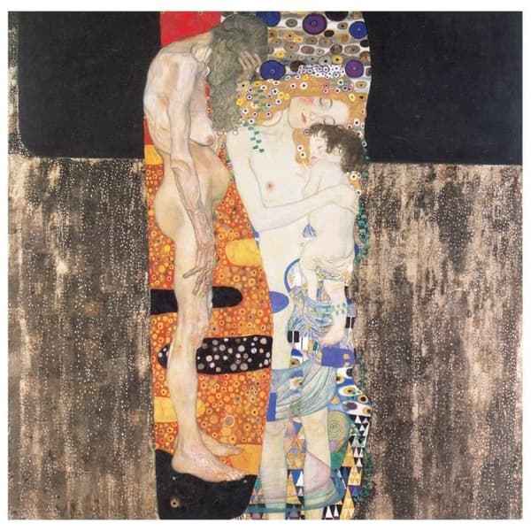 Legendarte - Målning, tryck på duk - Kvinnans tre åldrar Gustav Klimt cm. 60x60