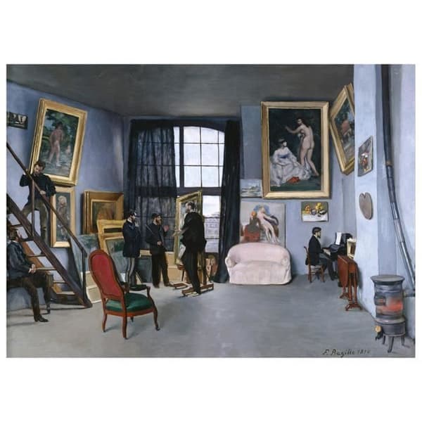 Legendarte - Målning, tryck på duk - L'Atelier de la Rue De la Condamine Frédéric Bazille cm. 50x80