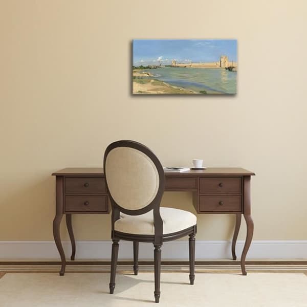 Legendarte - Målning, tryck på duk - Aigues-Mortes vallar Frédéric Bazille cm. 50x90