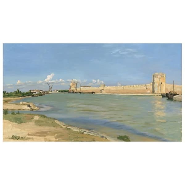 Legendarte - Målning, tryck på duk - Aigues-Mortes vallar Frédéric Bazille cm. 50x90