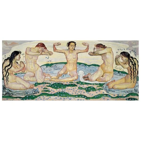 Legendarte - Målning, Tryck på duk - Dagen Ferdinand Hodler cm. 40x90