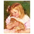 Miniatyrbild 1 av 4: Legendarte - Målning, tryck på duk - Sara håller en katt Mary Cassatt cm. 40x50