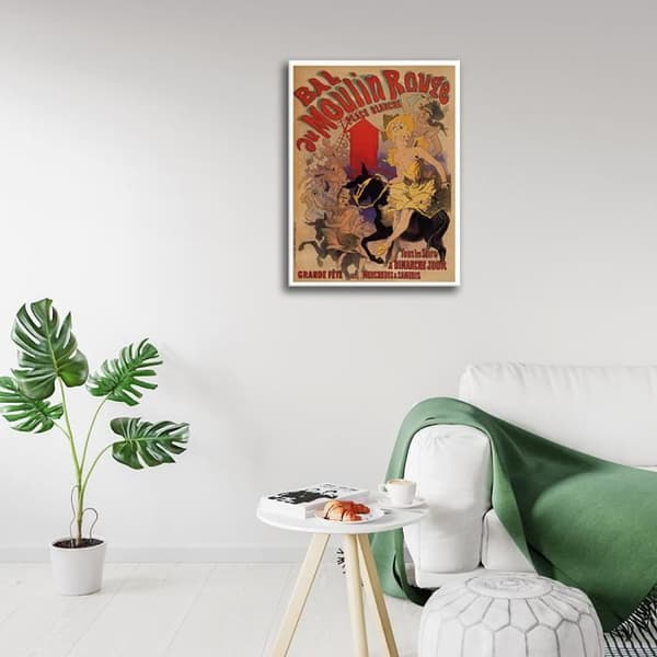 Legendarte - Vintage konstnärlig affisch Bal Au Moulin Rouge - Målning, tryck på duk cm. 50x70