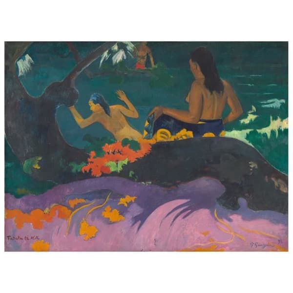 Legendarte - Målning, Tryck på duk - Fatata Te Miti (Vid havet) Paul Gauguin cm. 60x80